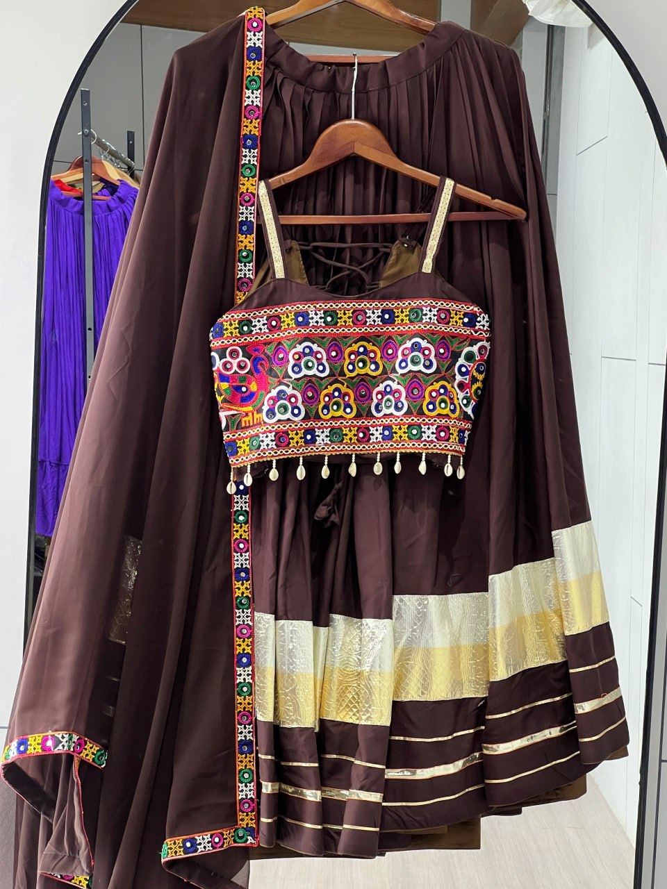 Navratri Special Chocolate Color Choli