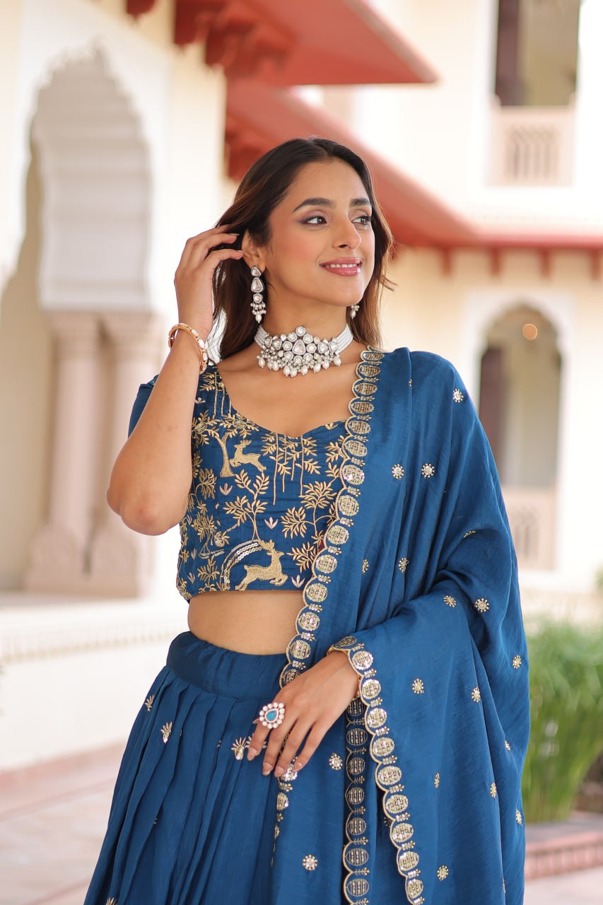 Vichitra Silk Wedding Lehenga