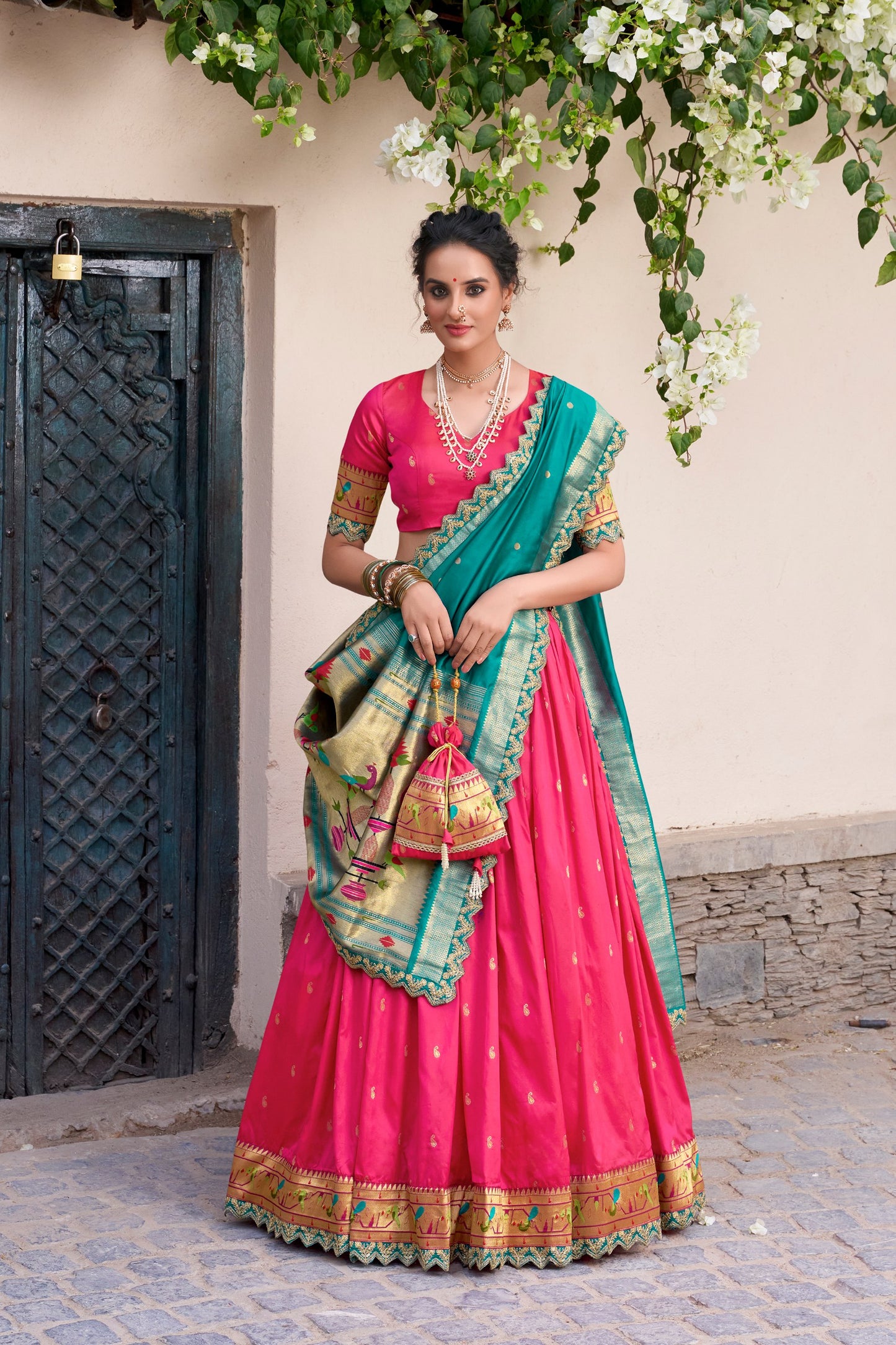 Jacquard Silk Paithani Lehenga Choli