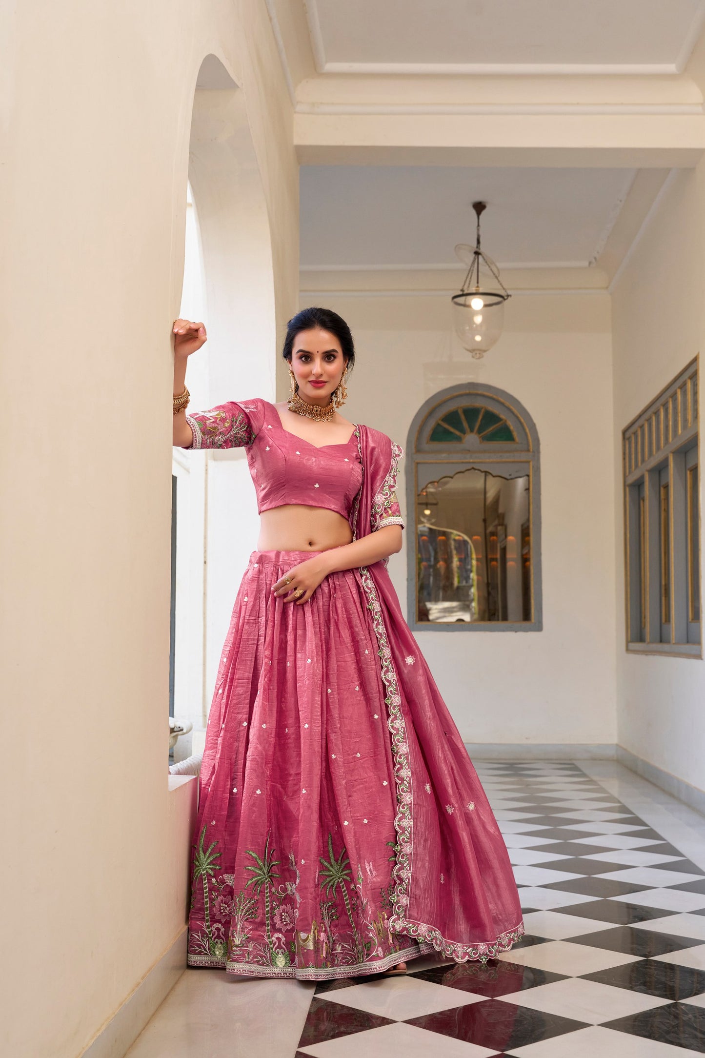 Gold Crush Wedding Lehenga Choli