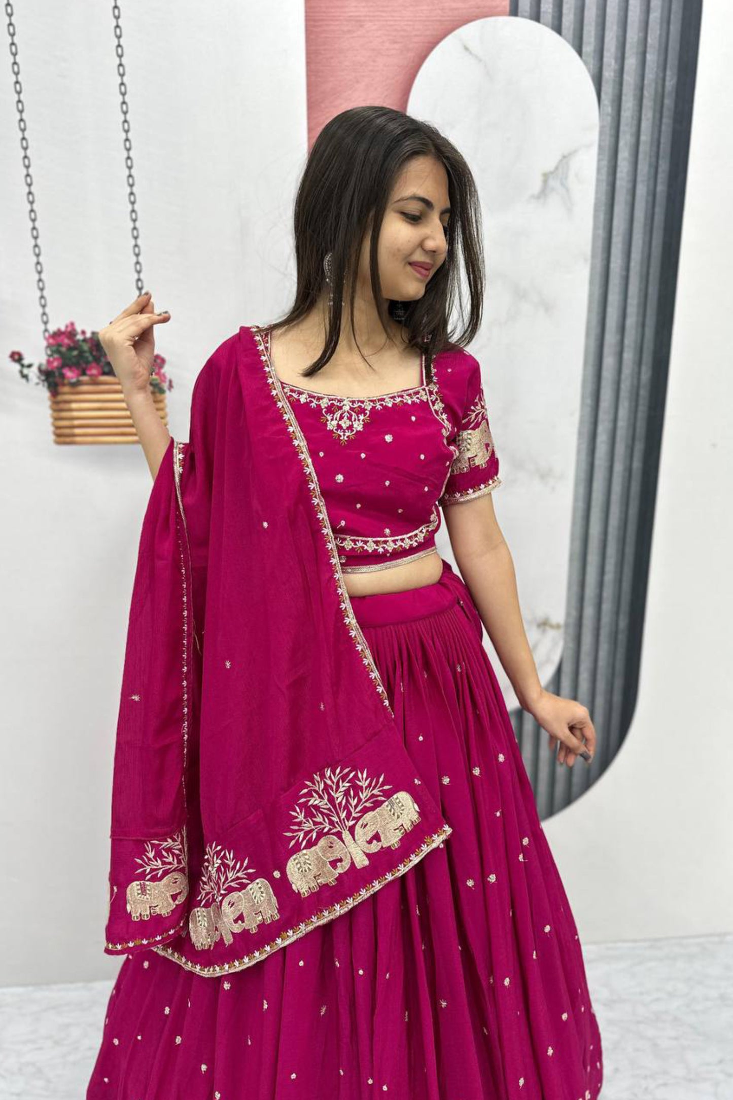Chinon Embroidered Lehenga Choli