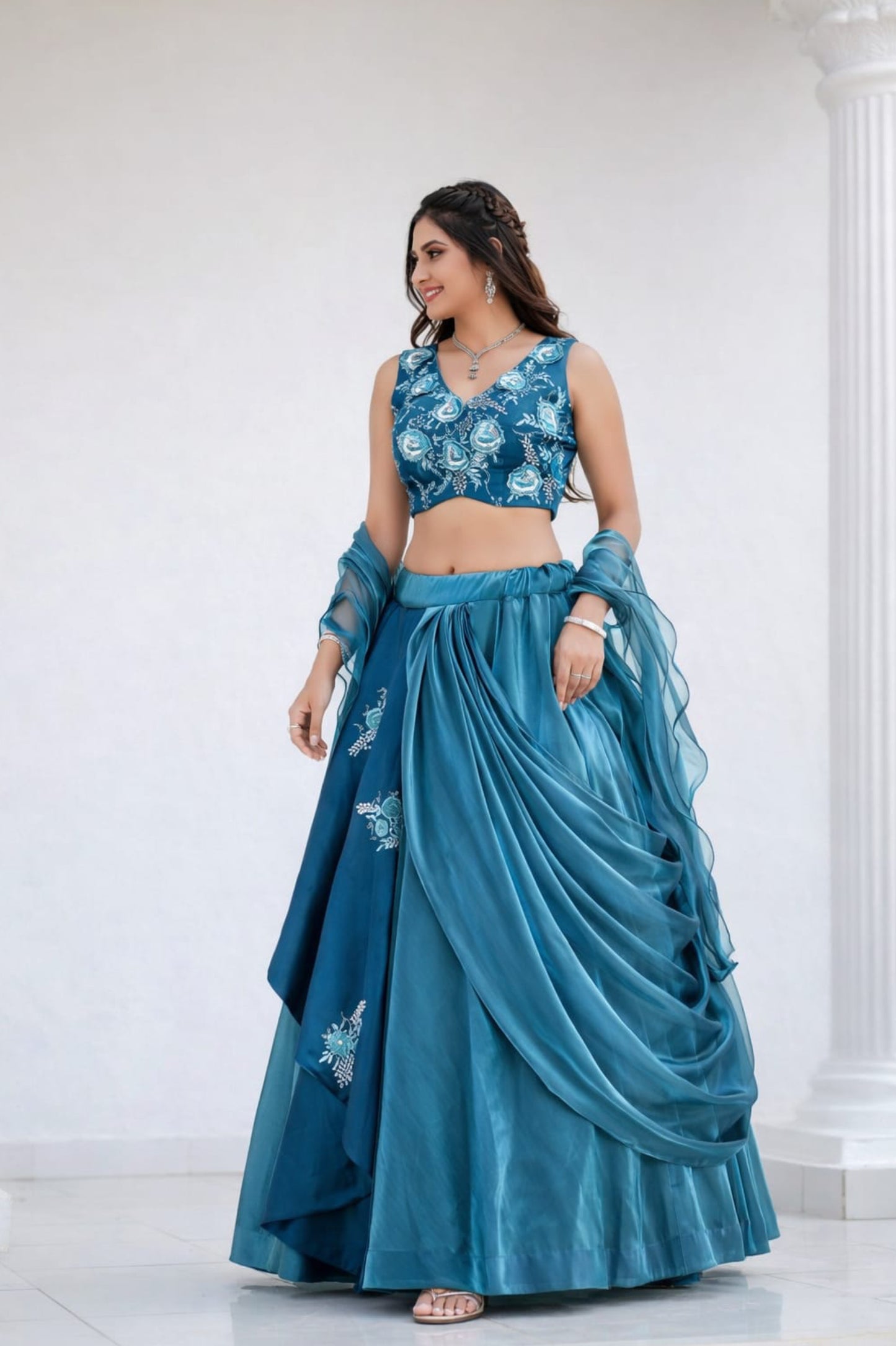 Rama Western Flower Lahenga Choli