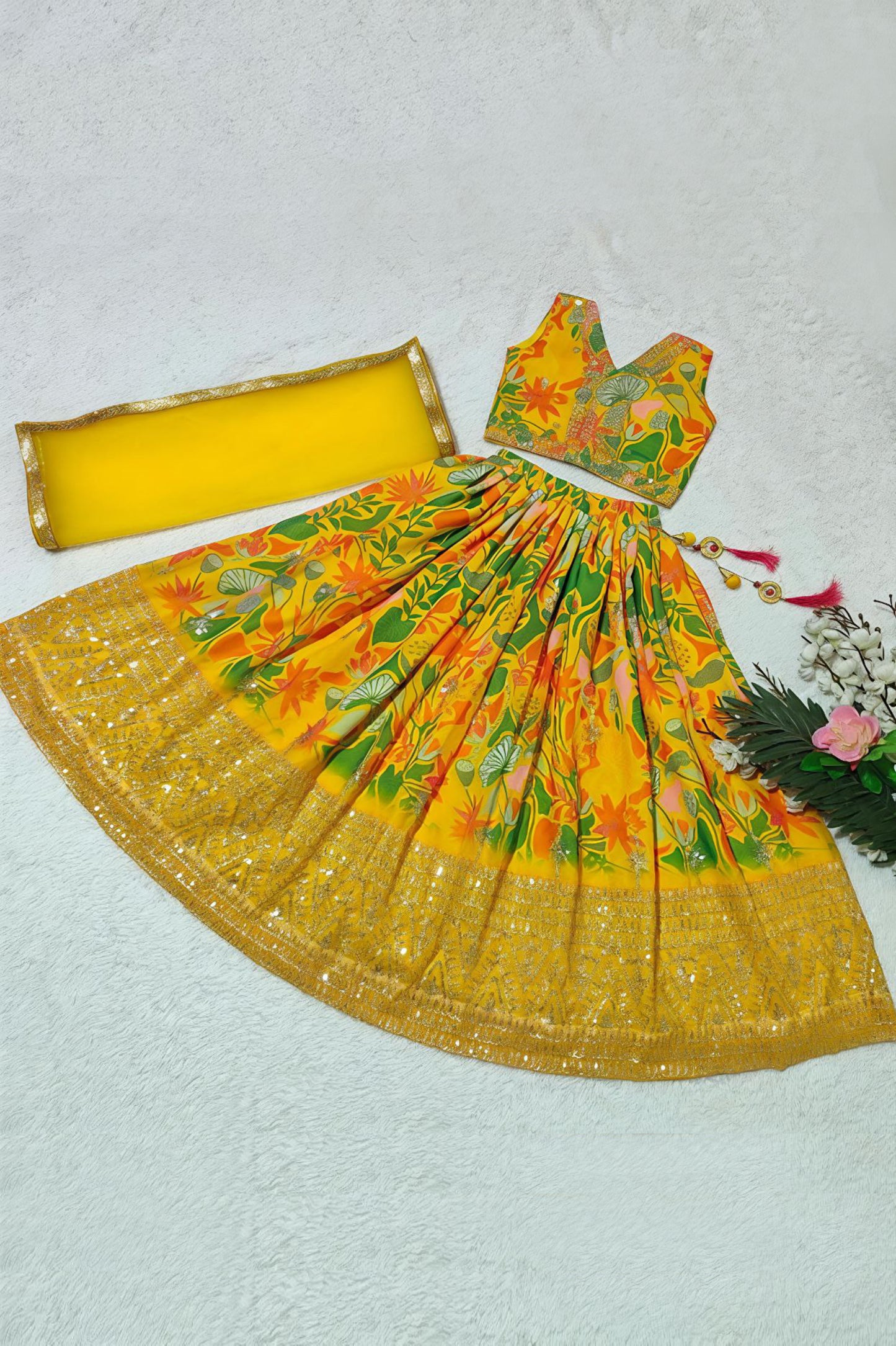 Haldi Special Yellow Lehenga
