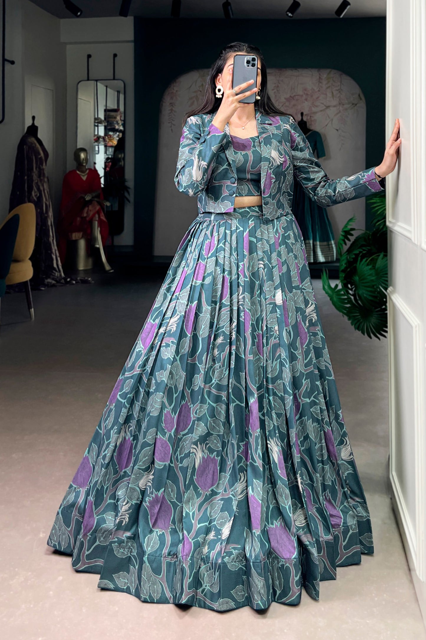 Tasar Silk Printed Three Piece Set