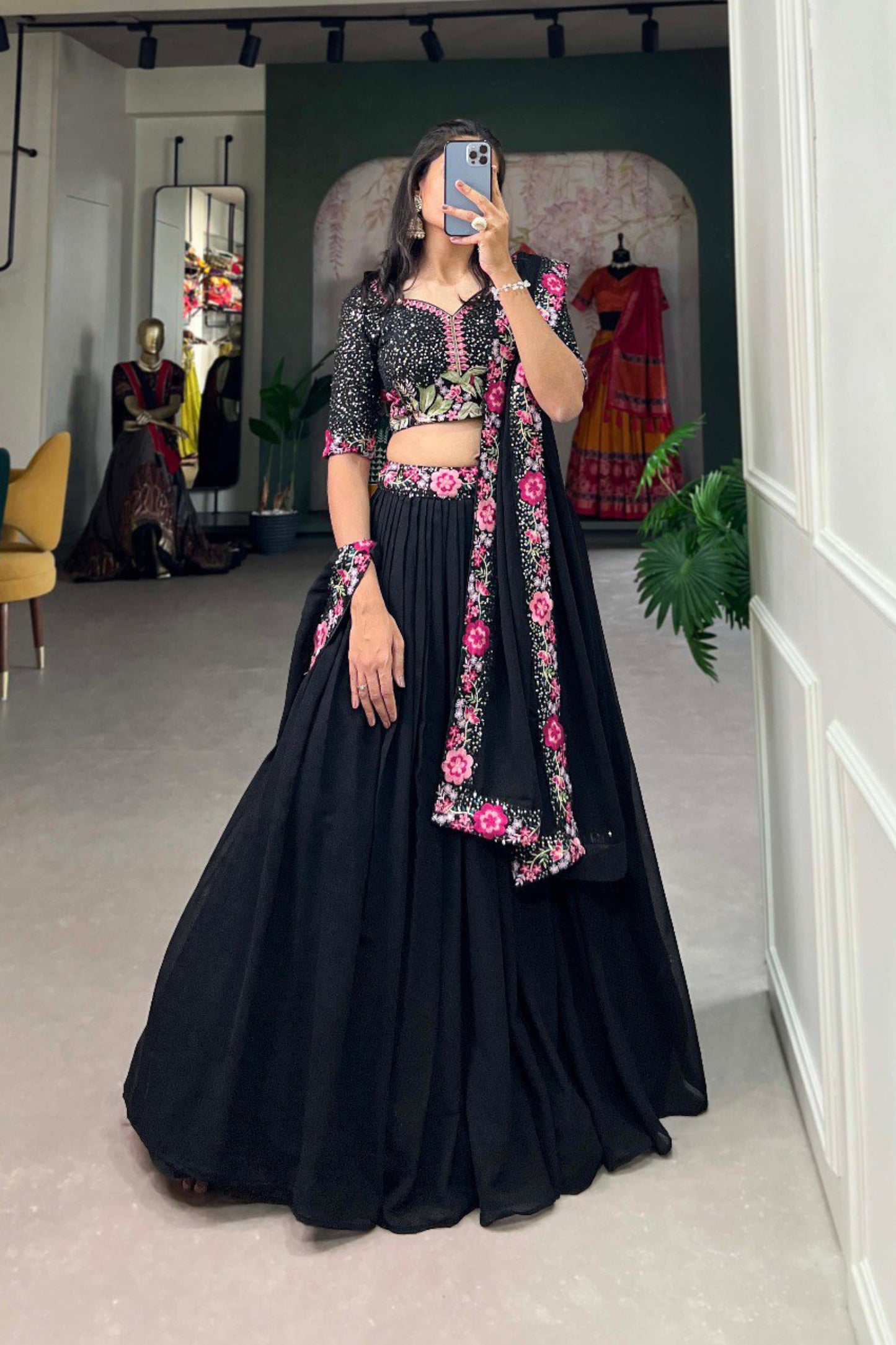 Wedding Black Lehenga Choli