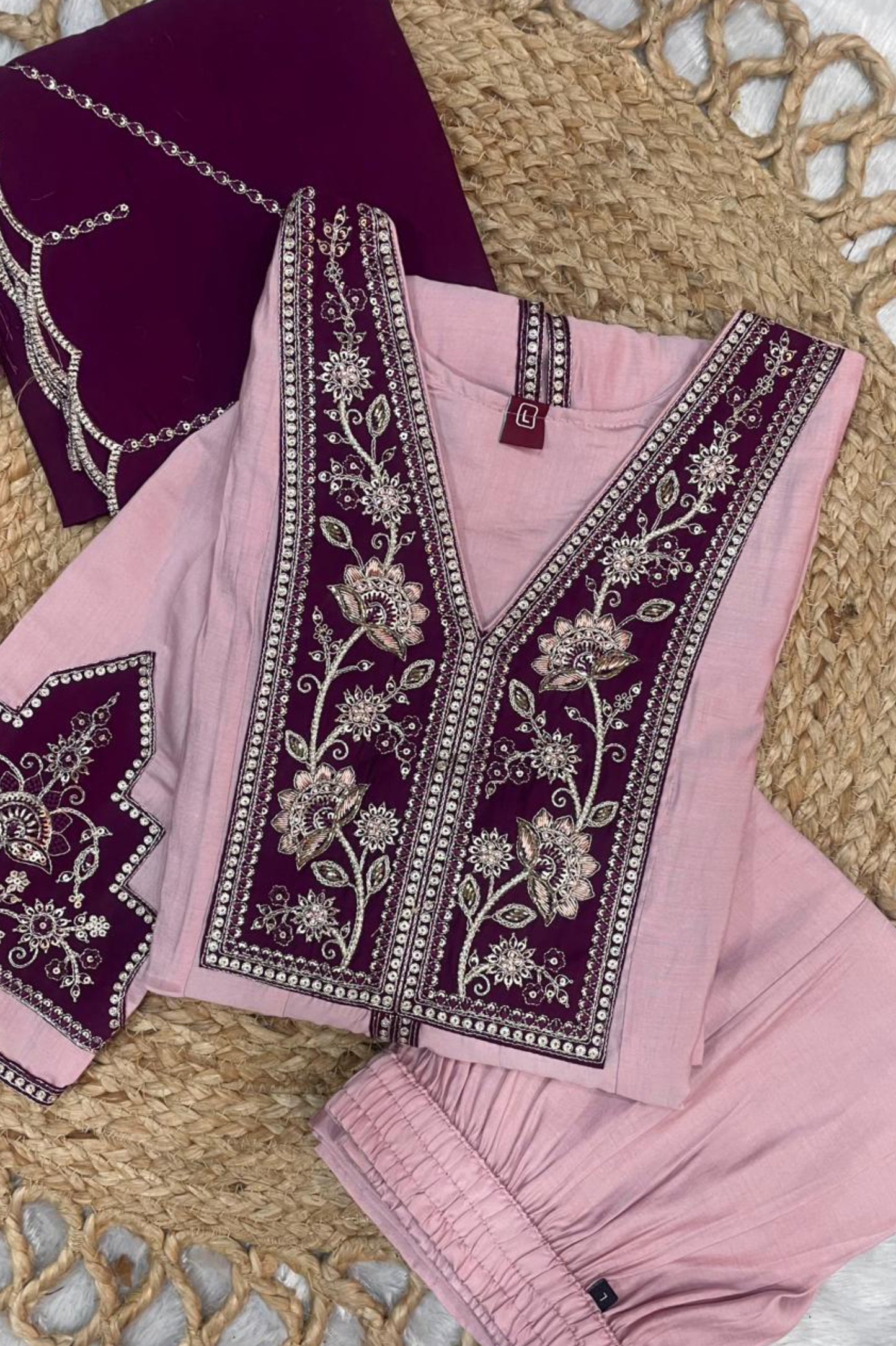 Anarkali Kurti With Plazzo Dupatta Set