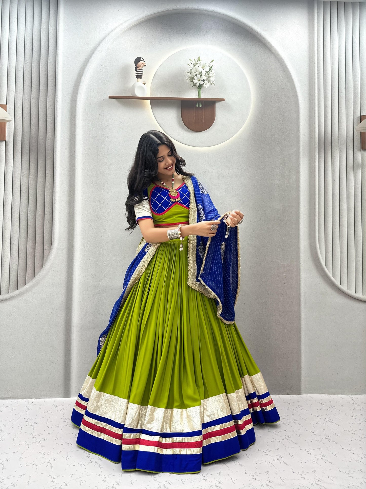 Cotton with Vintage Navartri Outfit