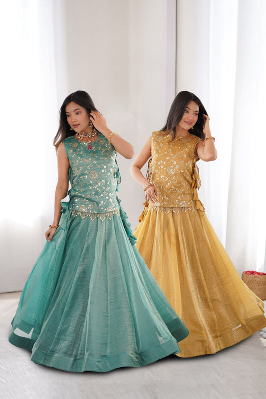 Zari Work Lehenga Koti Set