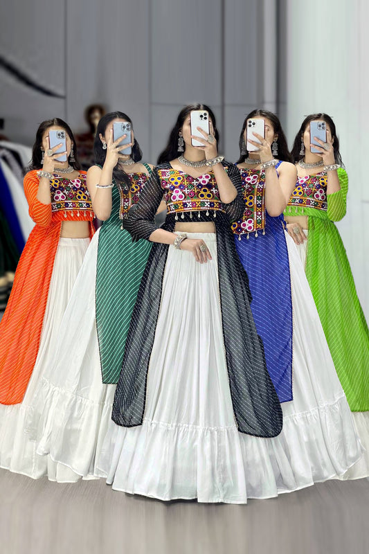Leheriya Prints Kurtis With Traditional Lehenga Sets