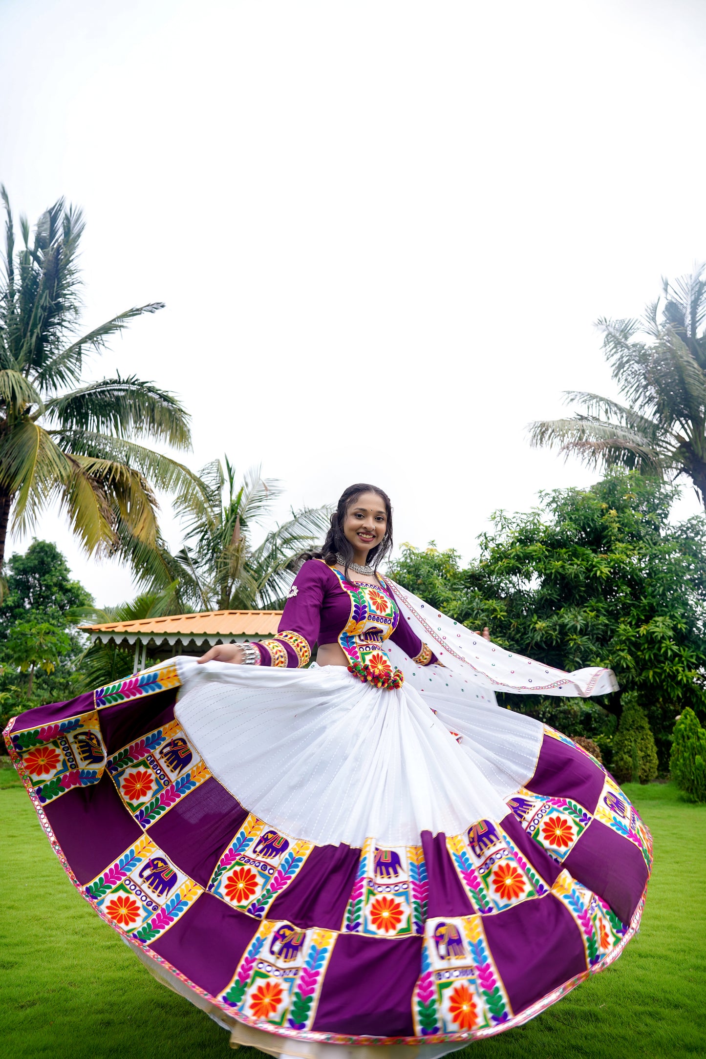 Navratri Special Reyon With Gamthi Work Chaniya Choli