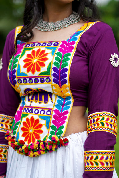 Navratri Special Reyon With Gamthi Work Chaniya Choli