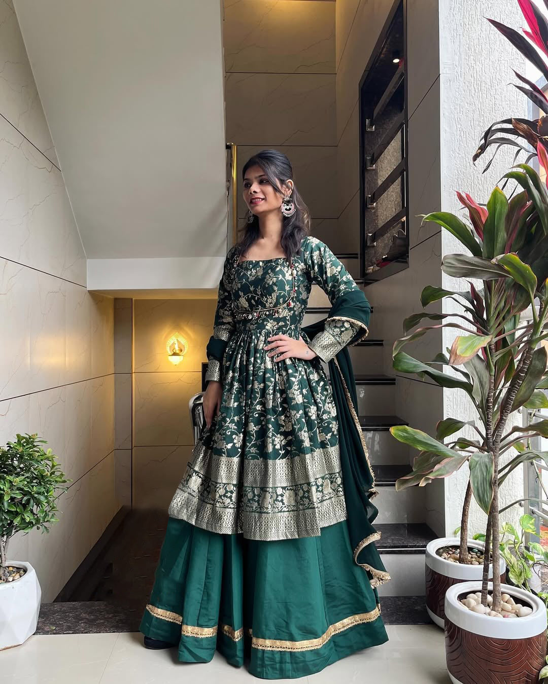Long Peplum Style Lehenga Set | Indo-Western Wedding & Festive Wear