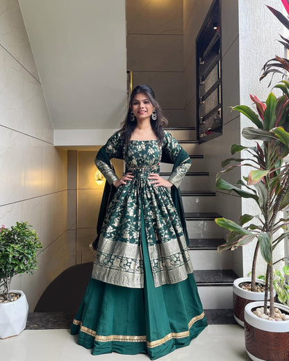 Long Peplum Style Lehenga Set | Indo-Western Wedding & Festive Wear