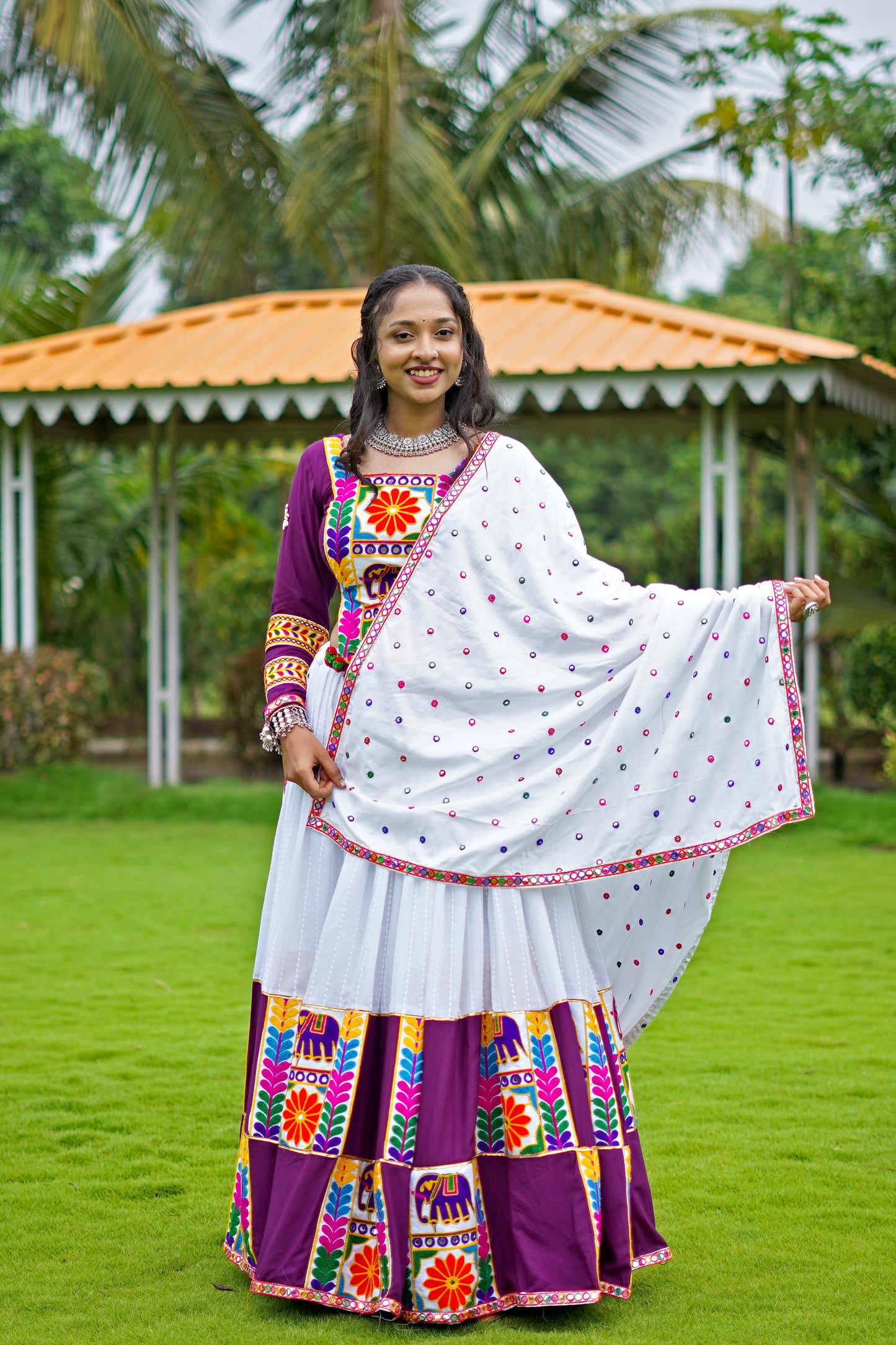 Navratri Special Reyon With Gamthi Work Chaniya Choli