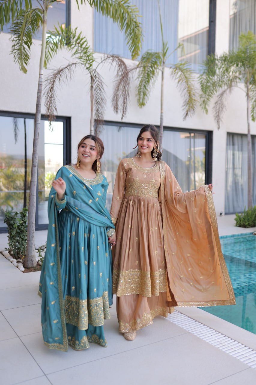 Super Silk Kurti Sharara Set