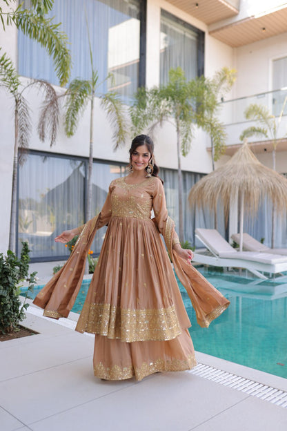 Super Silk Kurti Sharara Set
