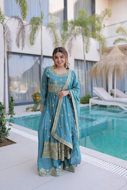 Super Silk Kurti Sharara Set