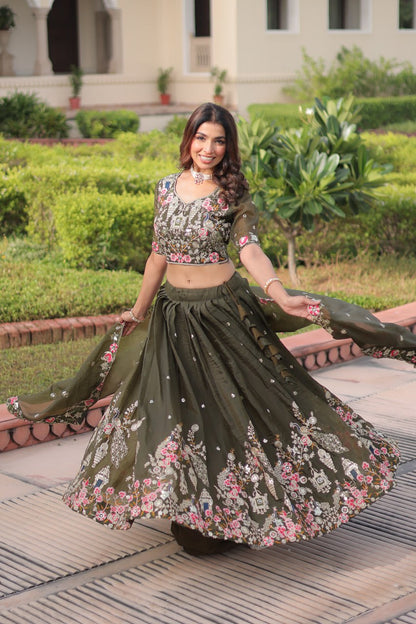 Designer Sequins Embroidered Lehenga Choli