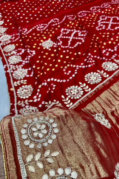 Bandhani With Gota Pati Work