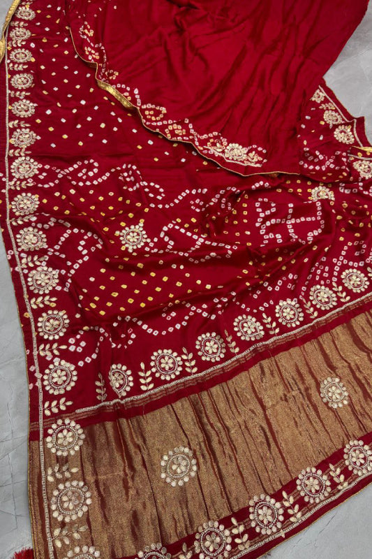 Bandhani With Gota Pati Work