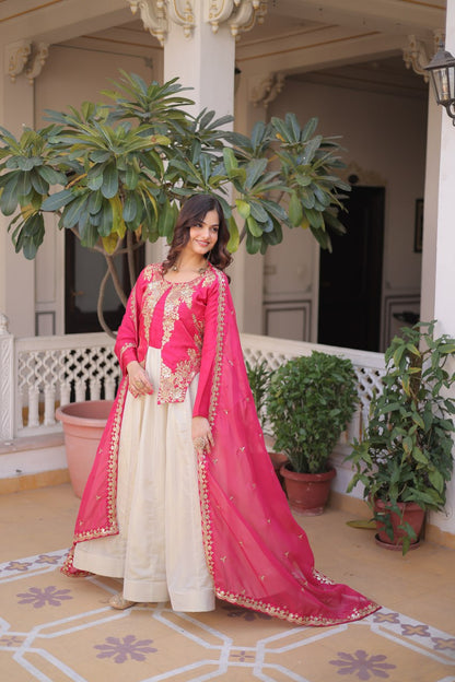 Glass Roman and Cosmos Gown With Dupatta