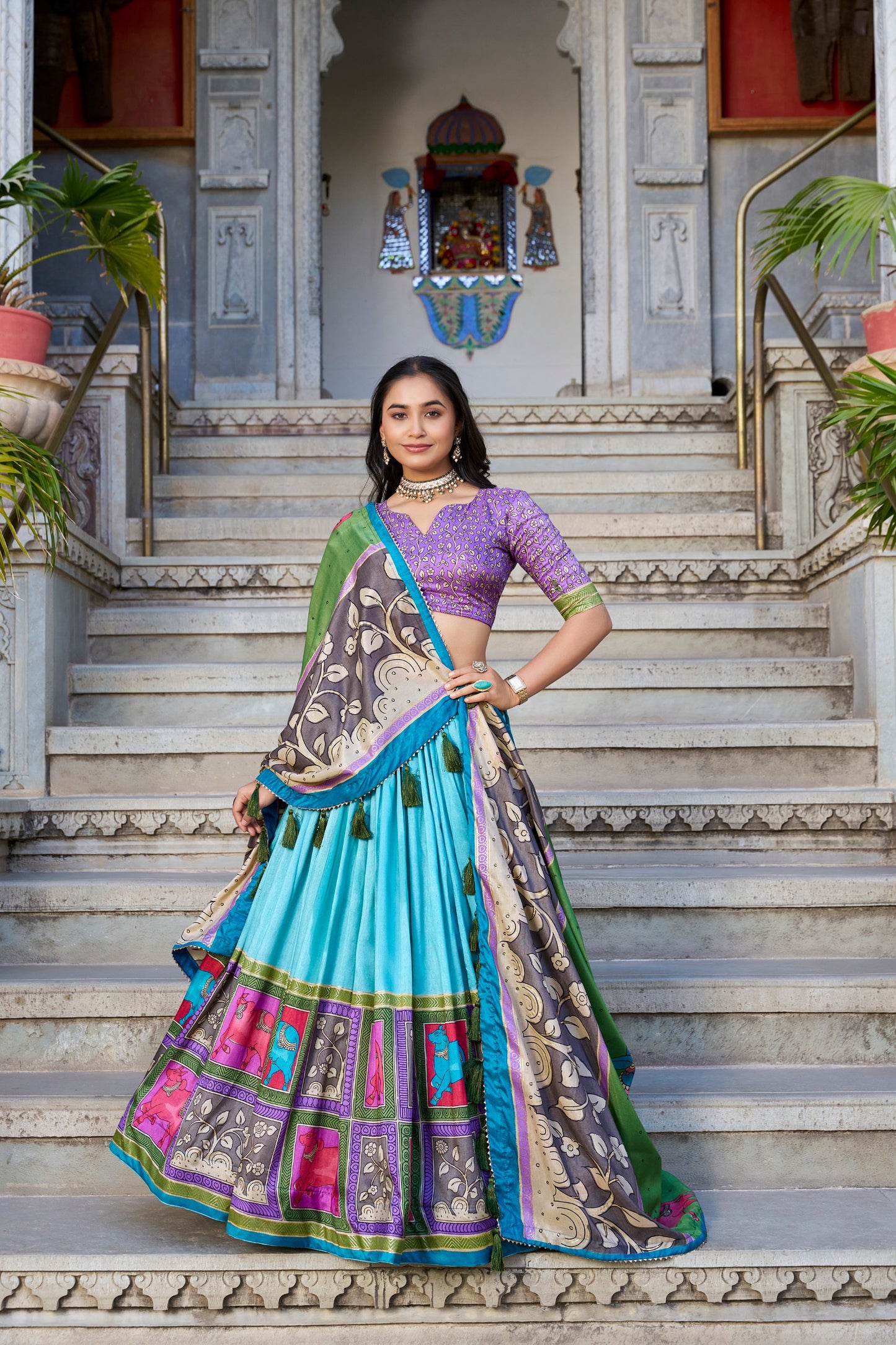 Kalamkari Silk Lehenga Choli
