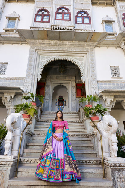 Kalamkari Silk Lehenga Choli
