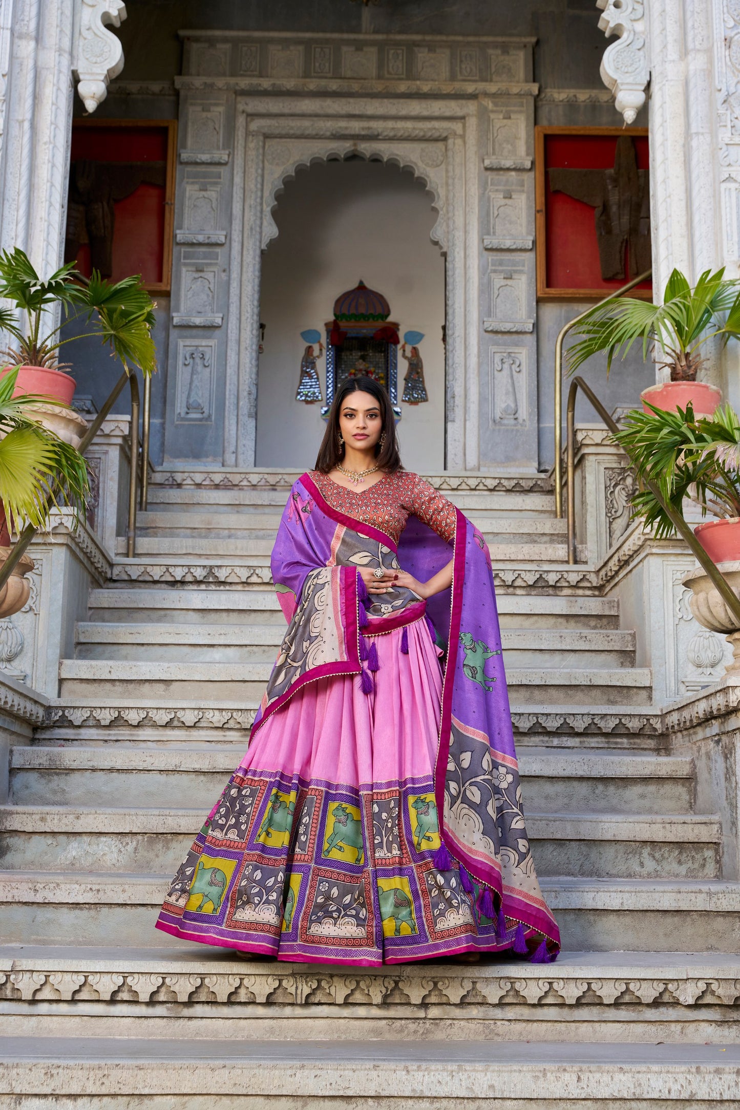 Kalamkari Silk Lehenga Choli