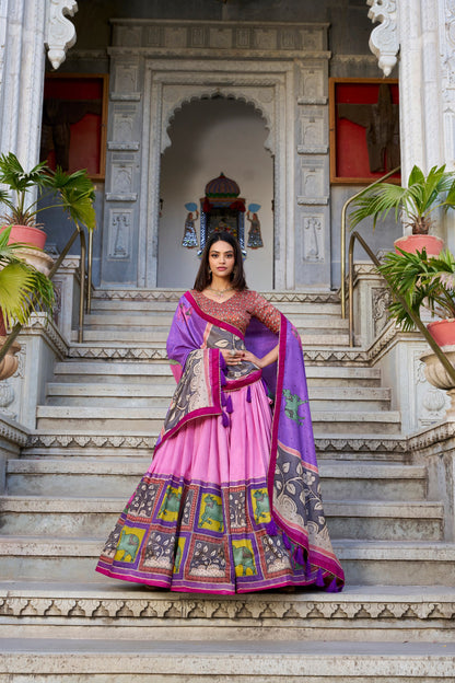 Kalamkari Silk Lehenga Choli