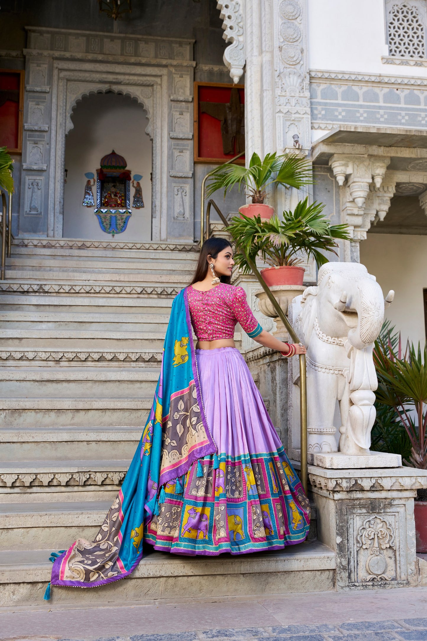 Kalamkari Silk Lehenga Choli