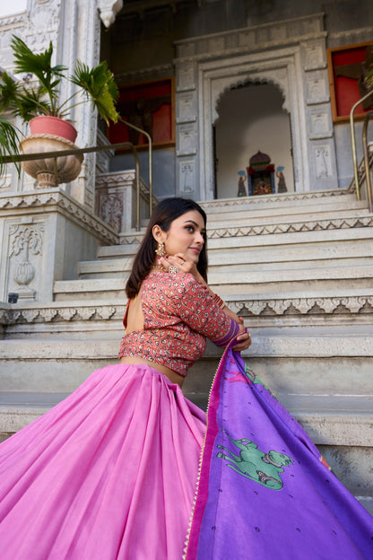Kalamkari Silk Lehenga Choli