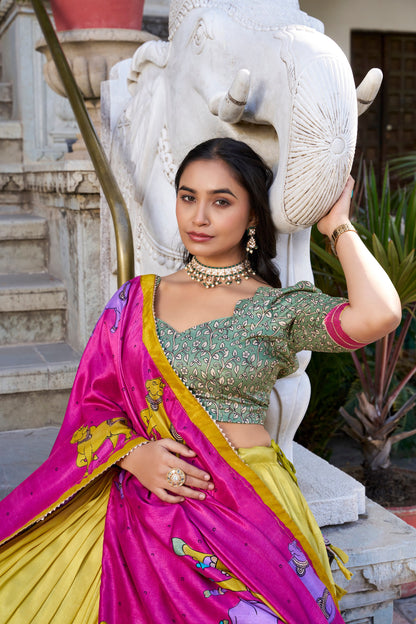 Kalamkari Silk Lehenga Choli