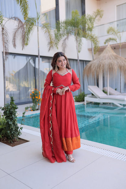 Mul Chanderi Kurti Pant Dupatta Set