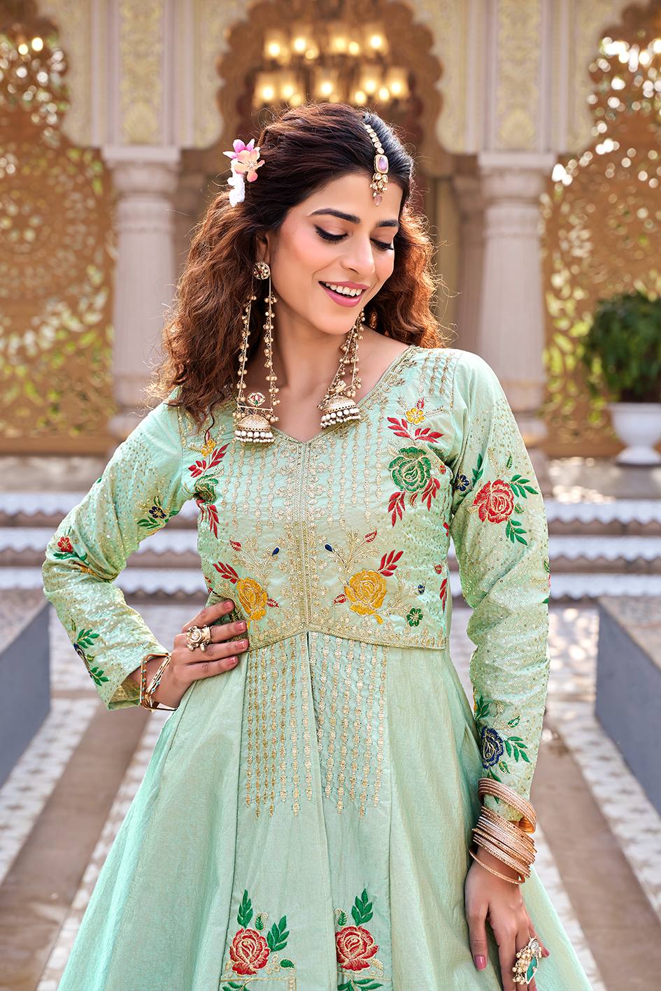 New Designer Long Top with Lehenga