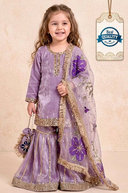 Pure GMY SILK Top Sharara & Dupatta Set