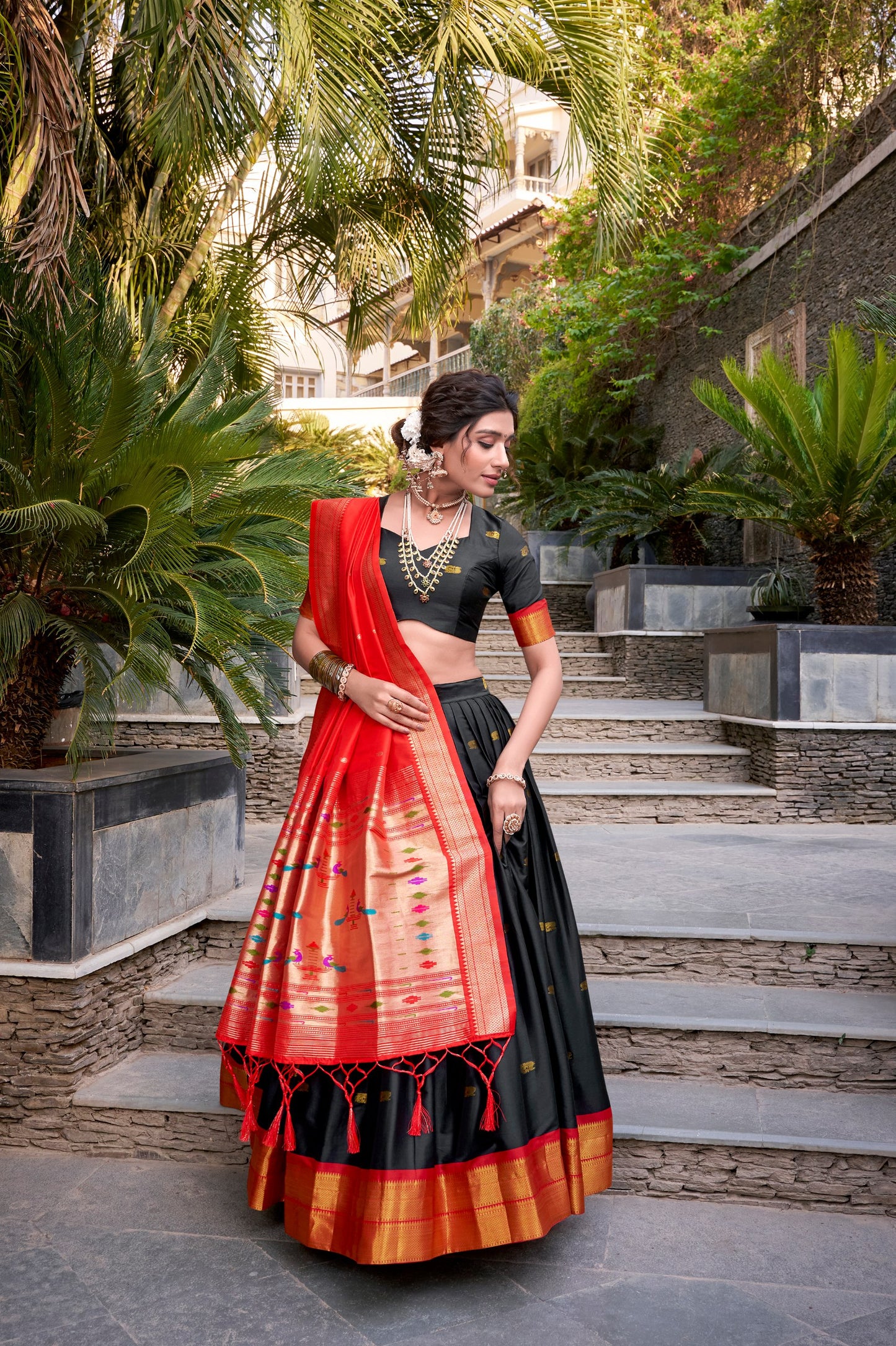 Jacquard Silk Paithani Lehenga Choli
