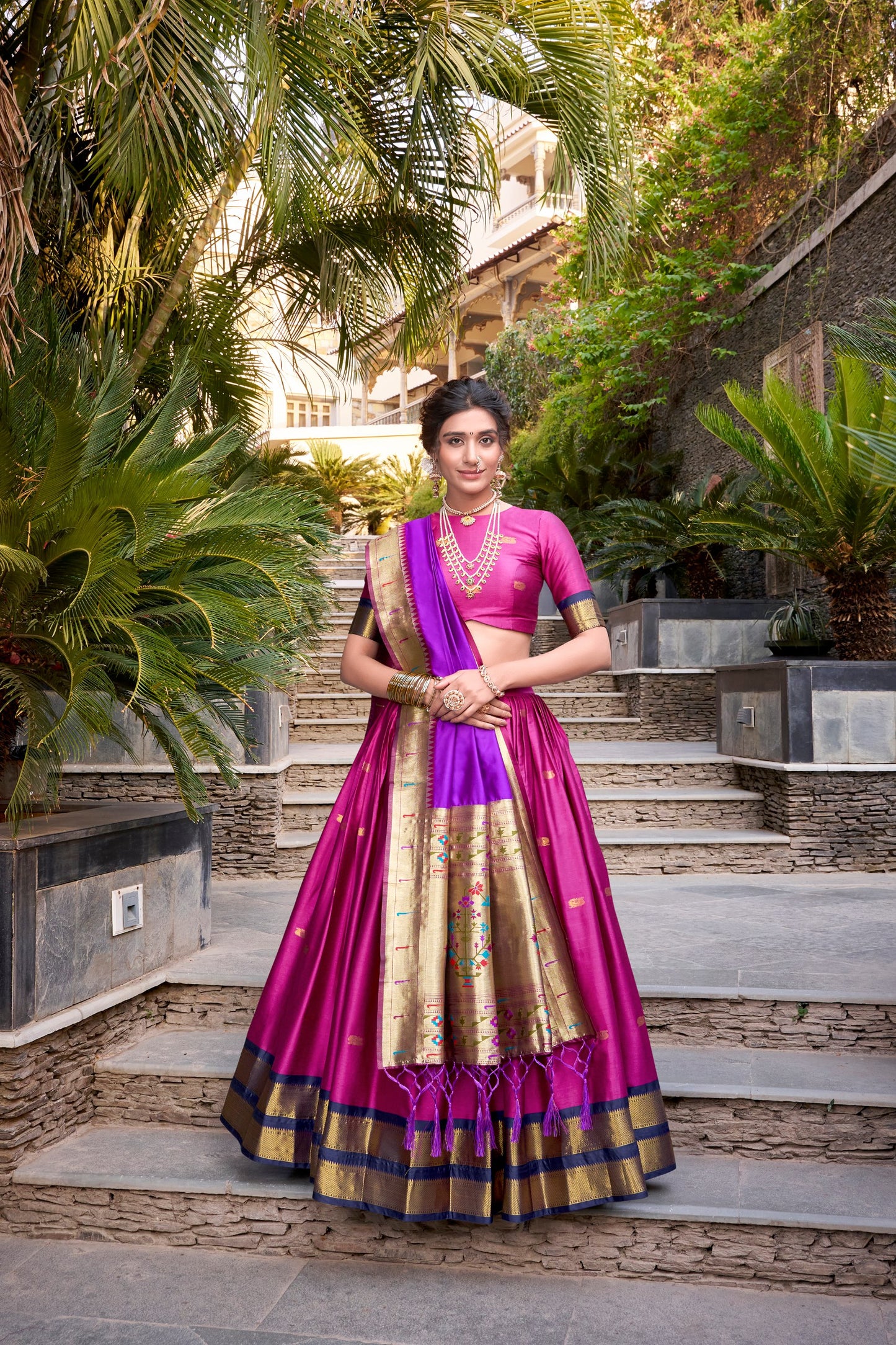 Jacquard Silk Paithani Lehenga Choli