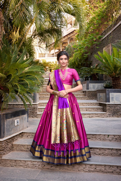 Jacquard Silk Paithani Lehenga Choli