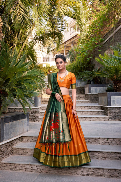 Jacquard Silk Paithani Lehenga Choli