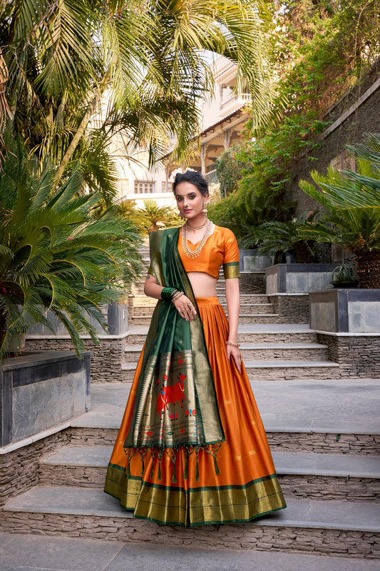 Jacquard Silk Paithani Lehenga Choli