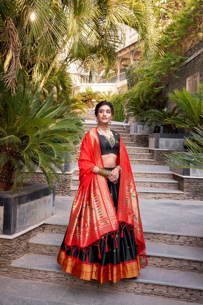 Jacquard Silk Paithani Lehenga Choli