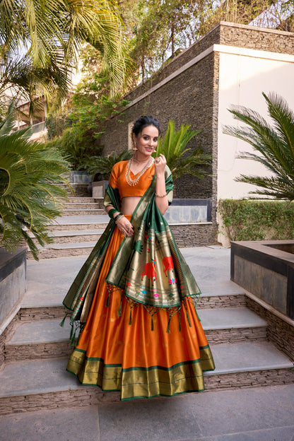 Jacquard Silk Paithani Lehenga Choli