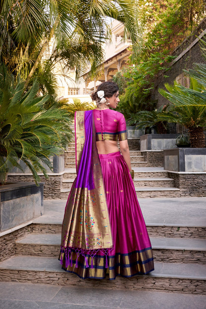 Jacquard Silk Paithani Lehenga Choli