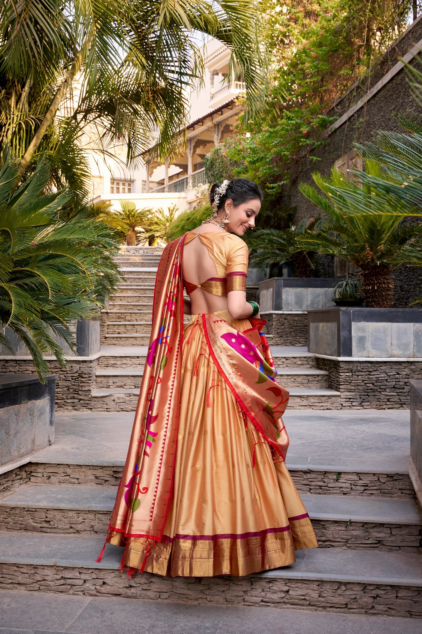 Jacquard Silk Paithani Lehenga Choli