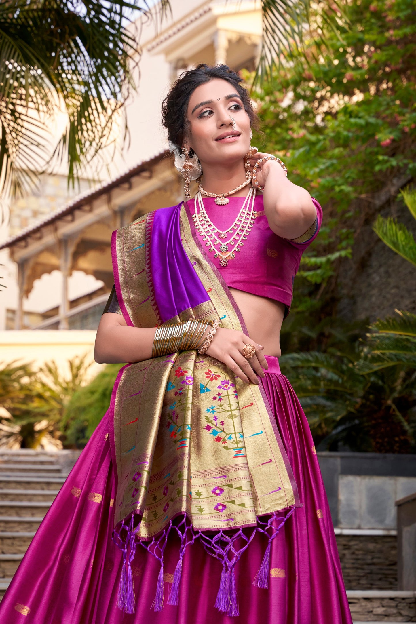 Jacquard Silk Paithani Lehenga Choli