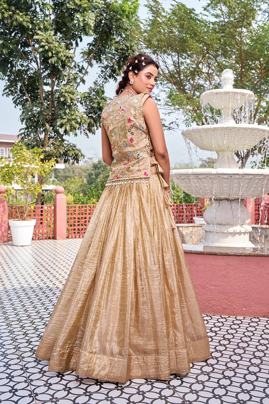 Gold crush Three Piece Crop Top