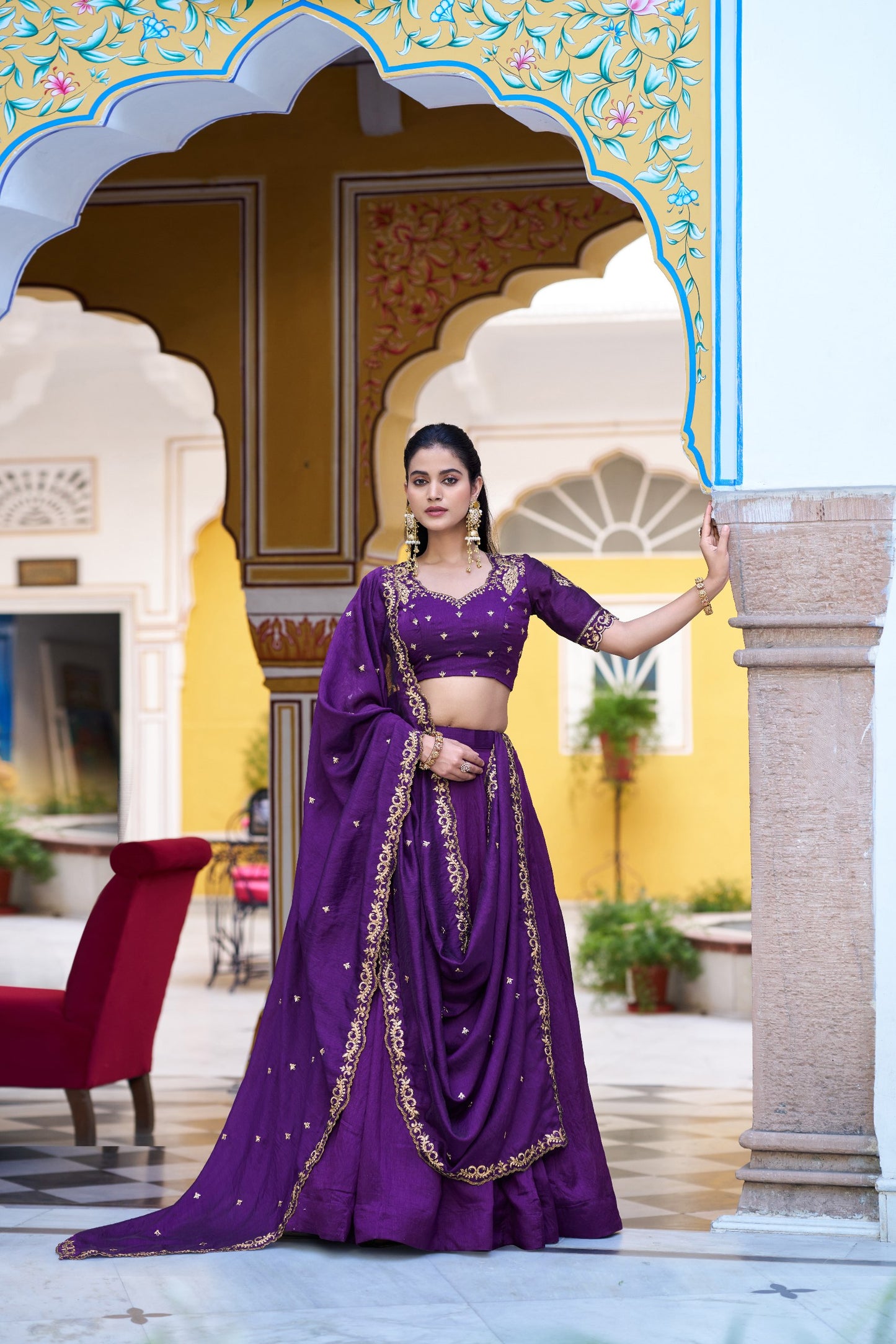 Emerald Royal Elegance | Wedding NC Silk Lehenga