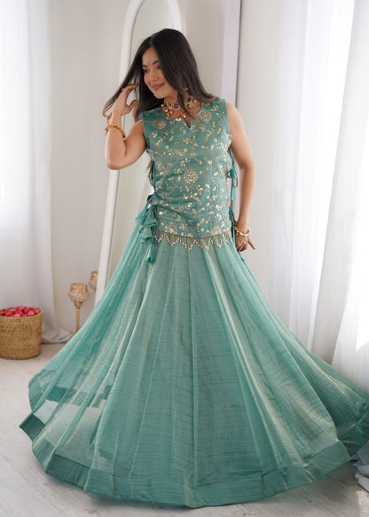 Zari Work Lehenga Koti Set