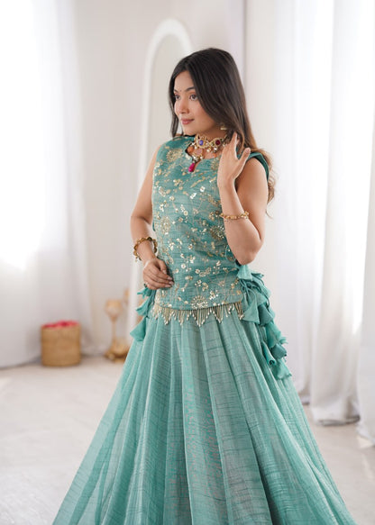 Zari Work Lehenga Koti Set