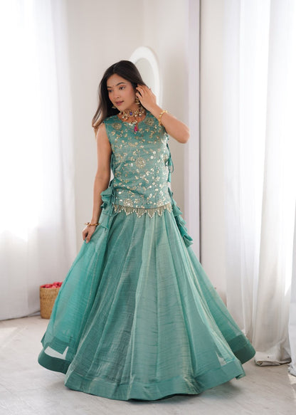 Zari Work Lehenga Koti Set